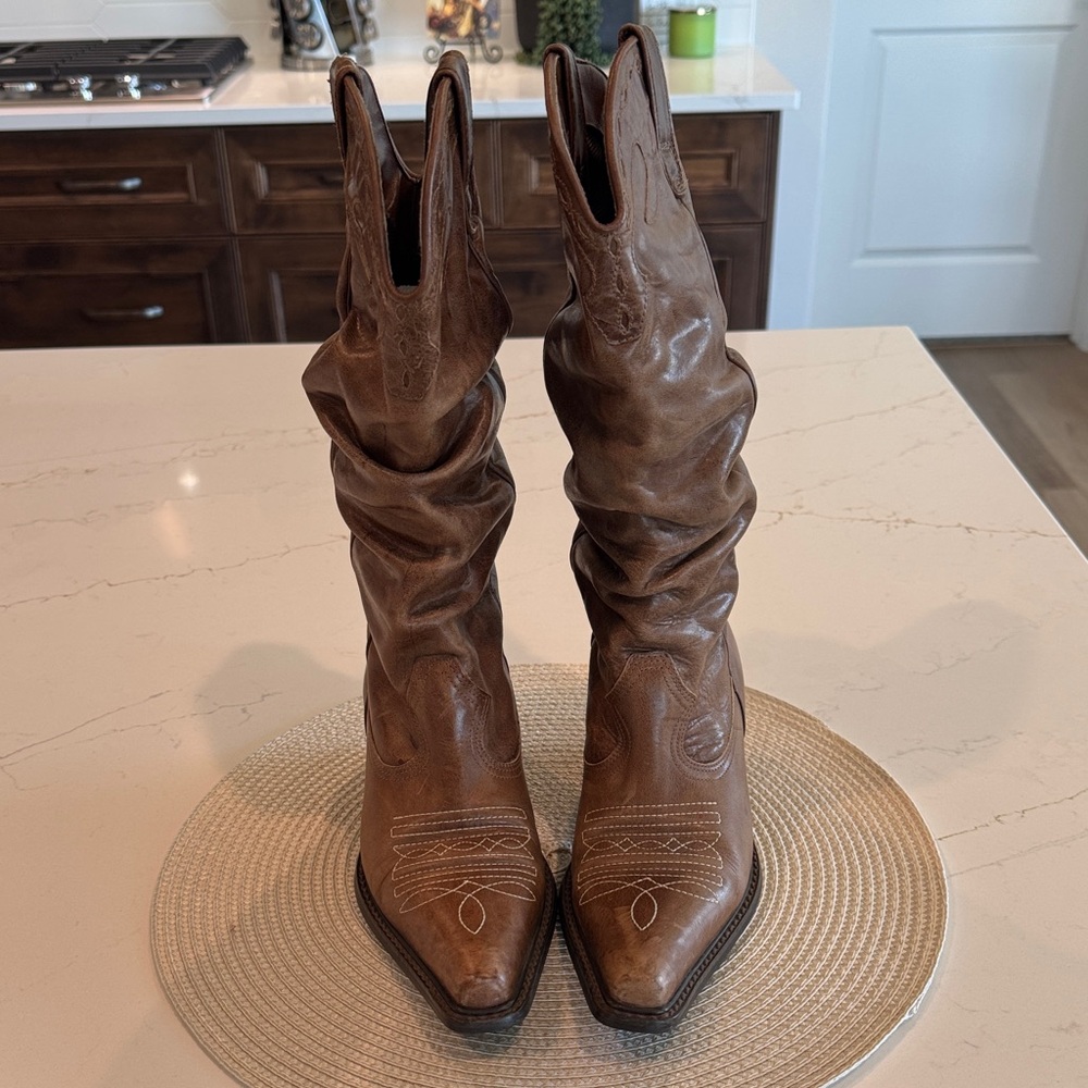Brown Leather Cowboy Boots